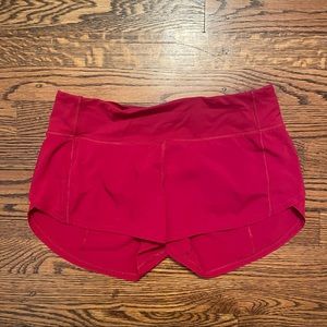 Red Lululemon shorts